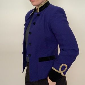 Vintage Velvet-trimmed Kasper Blazer